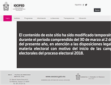 Tablet Screenshot of iocifed.oaxaca.gob.mx